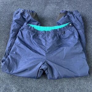 Vintage Columbia Ski Snow Pants Mens XL Navy Insulated Nylon Elastic Waist 90s